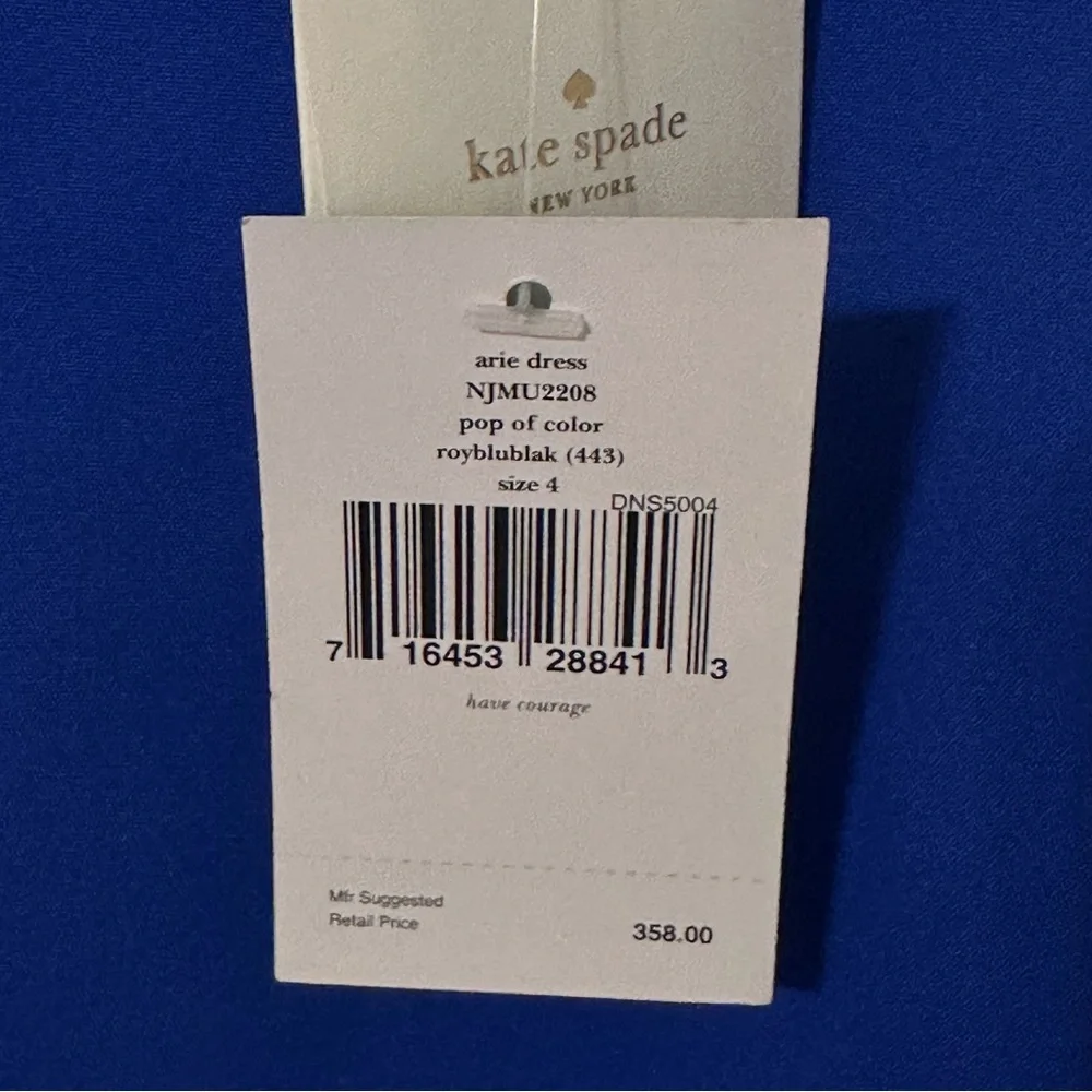 KATE SPADE‎ NY Women's NWT Size 4 Blue/Black Sleeveless Dress Fully Lined $358